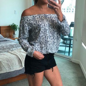 Tennis Long Sleeve off the shoulder floral top S